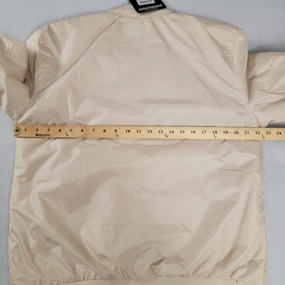 CLSC Mens Sucks to Suck Varsity Script Jacket 'LA' Beige Sz M NWT (685) - Picture 6 of 9